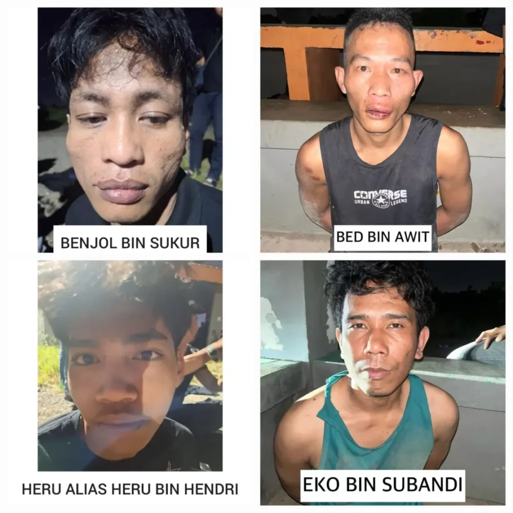 Empat Pelaku Curanmor Ditangkap Setelah Tinggalkan Motor di Kebun Sawit