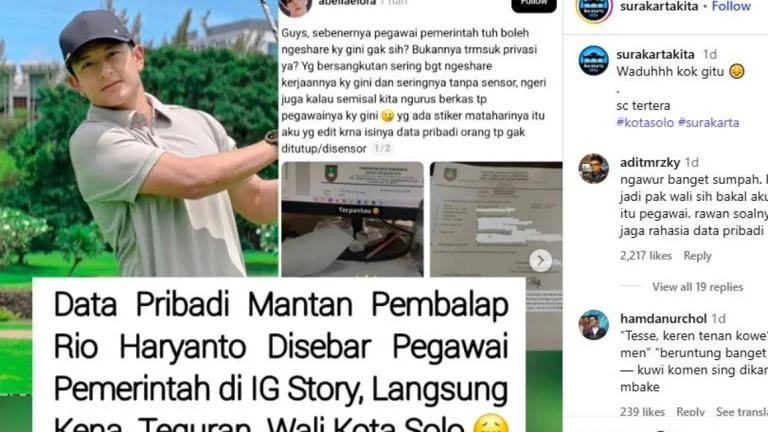 Oknum Pegawai Solo Unggah Dokumen Rio Haryanto, Publik Bereaksi