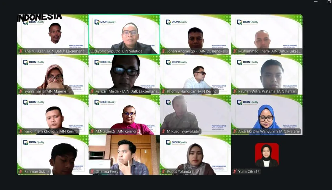 IAIN Kerinci Percepat Pembaruan SPMI Lewat Mentoring Nasional LPM PTKIN