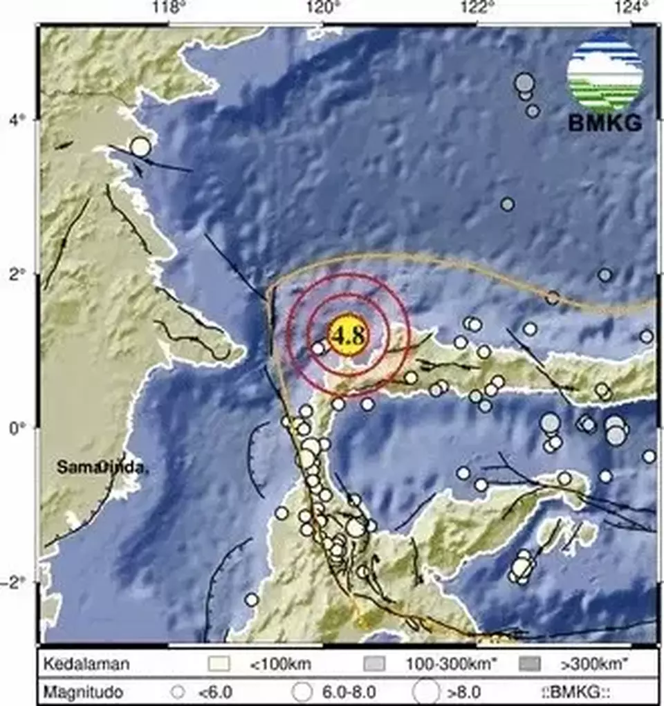 Gempa Magnitudo 4,8 Guncang Tolitoli, BMKG Sebut Dipicu Sesar Aktif
