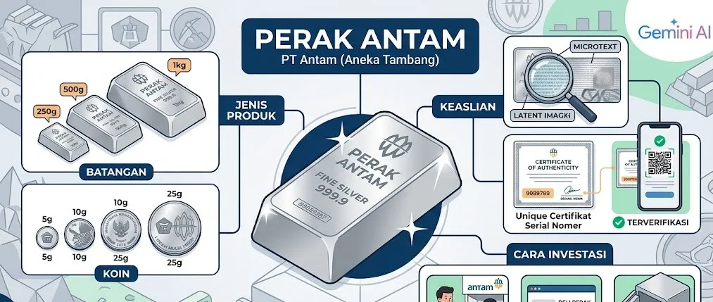 Harga Perak Antam Terbaru Tetap Rp39.050 per Gram, Cek Rinciannya