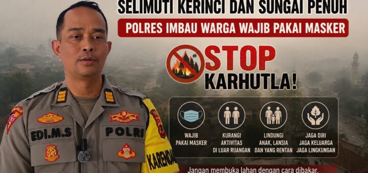 Udara Memburuk, Polres Kerinci Serukan Warga Jangan Lupa Pakai Masker